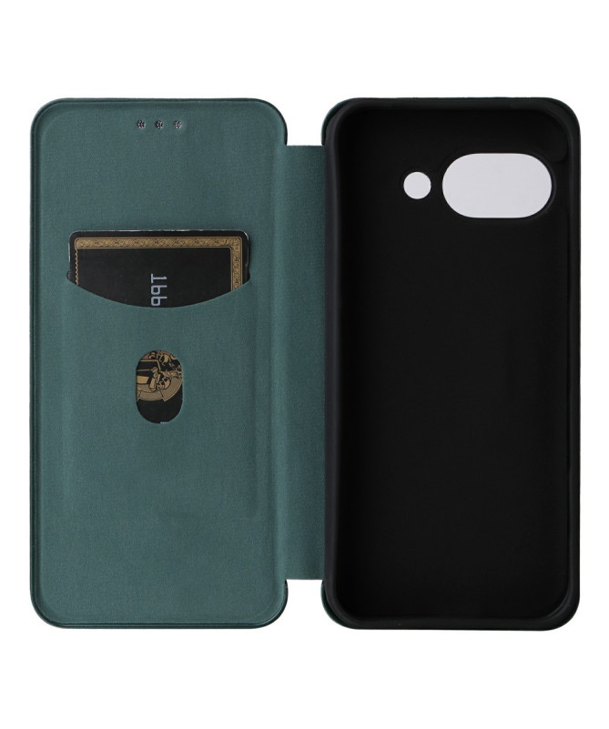 Flip Cover Google Pixel 9a design fibre de carbone