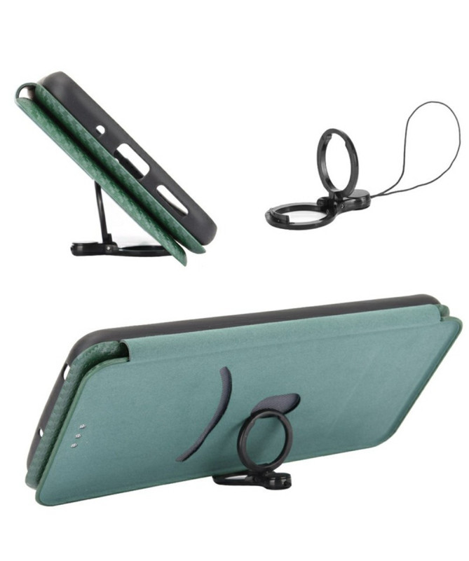Flip Cover Google Pixel 9a design fibre de carbone