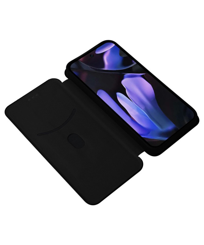 Flip Cover Google Pixel 9a design fibre de carbone