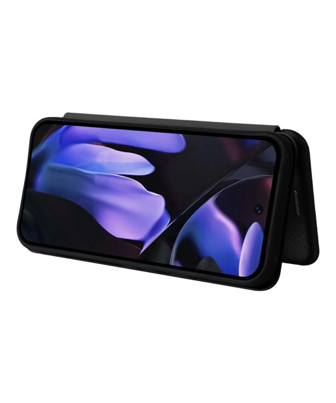 Flip Cover Google Pixel 9a design fibre de carbone