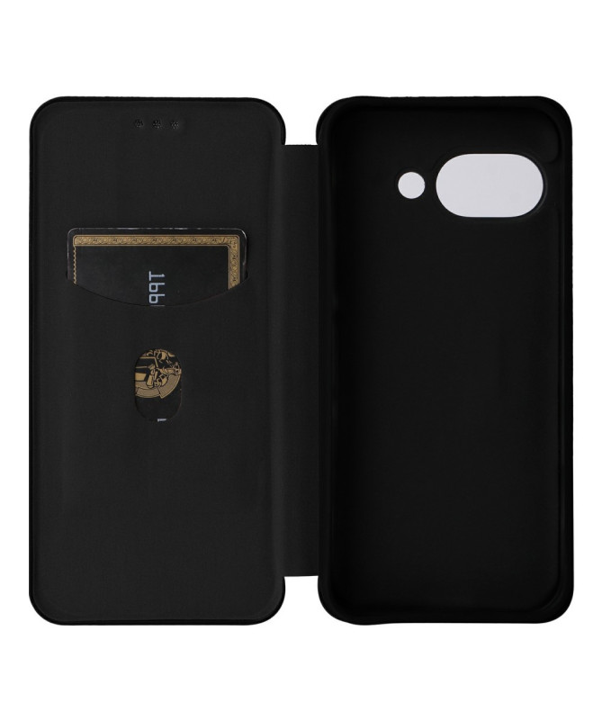 Flip Cover Google Pixel 9a design fibre de carbone