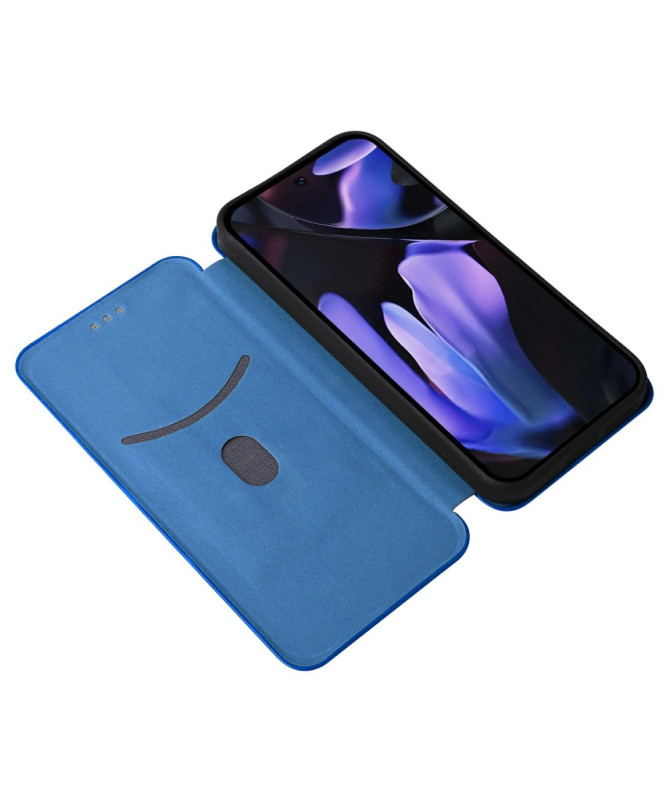 Flip Cover Google Pixel 9a design fibre de carbone