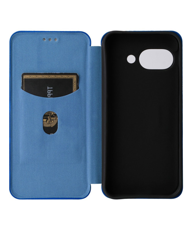 Flip Cover Google Pixel 9a design fibre de carbone