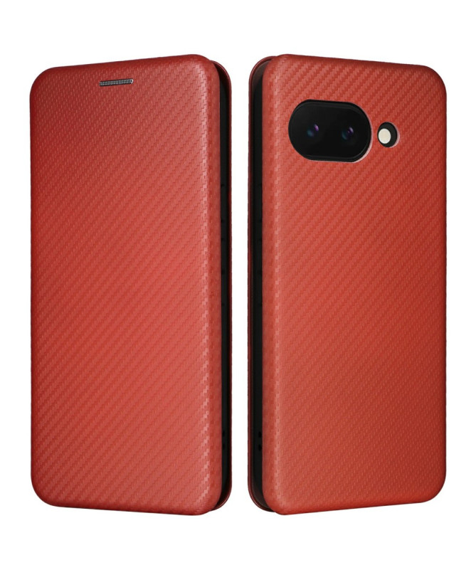 Flip Cover Google Pixel 9a design fibre de carbone