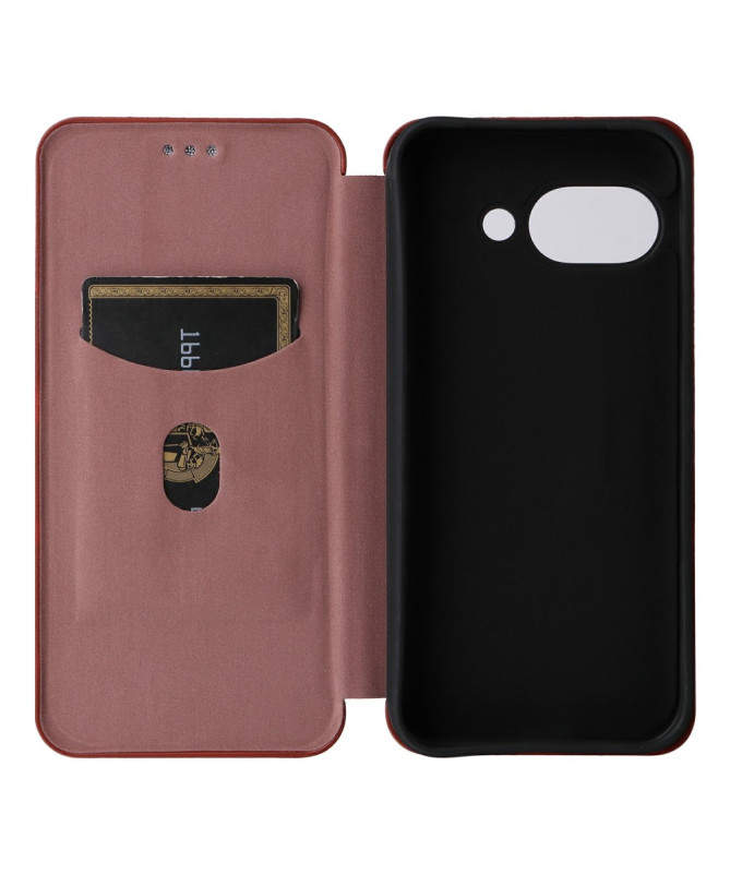 Flip Cover Google Pixel 9a design fibre de carbone