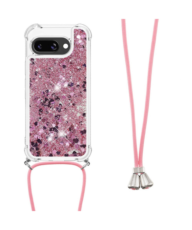 Coque Google Pixel 9a | Paillettes et Cordon