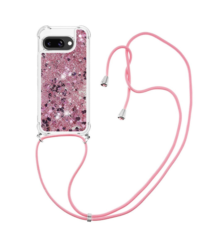 Coque Google Pixel 9a | Paillettes et Cordon