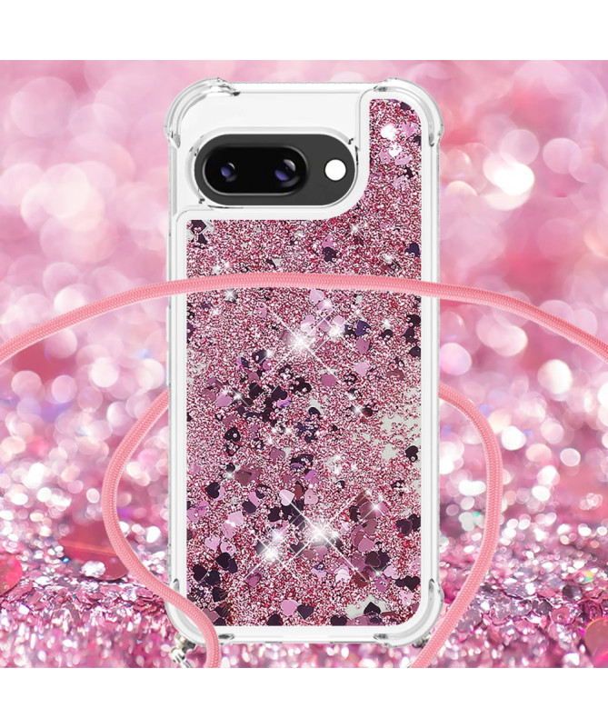 Coque Google Pixel 9a | Paillettes et Cordon