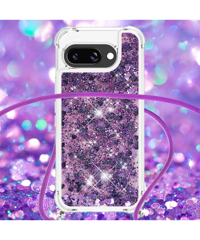 Coque Google Pixel 9a | Paillettes et Cordon