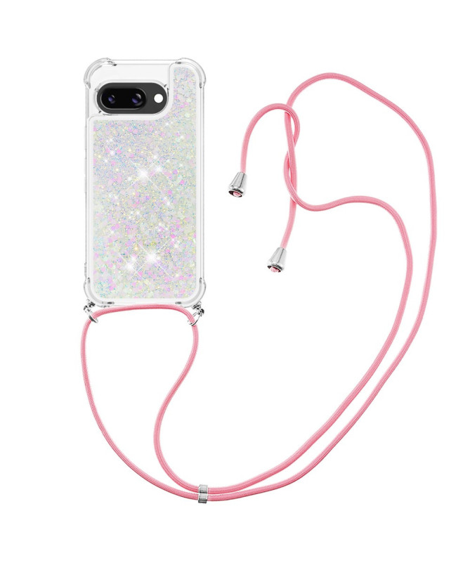 Coque Google Pixel 9a | Paillettes et Cordon