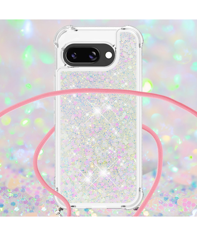 Coque Google Pixel 9a | Paillettes et Cordon