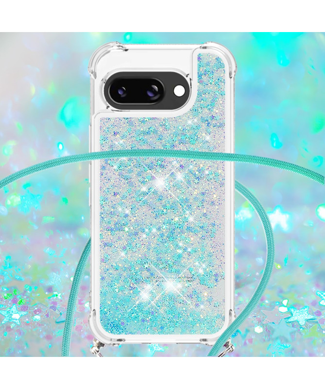 Coque Google Pixel 9a | Paillettes et Cordon