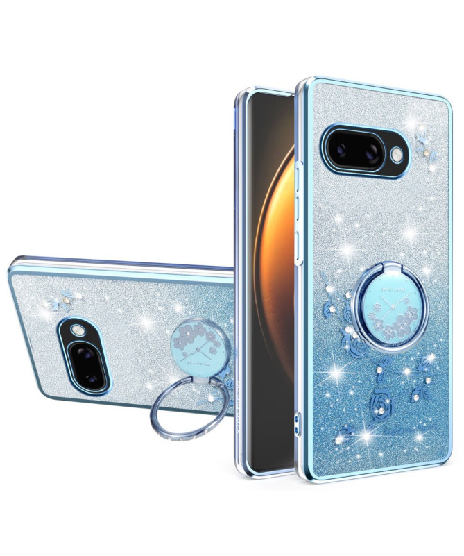 Coque Google Pixel 9a Glamour Glitz avec Anneau