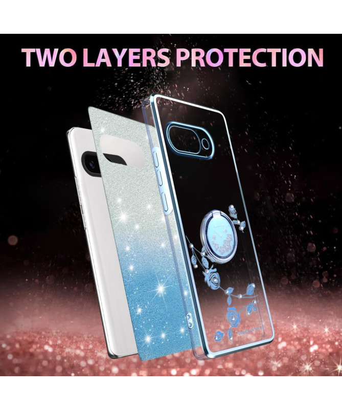 Coque Google Pixel 9a Glamour Glitz avec Anneau