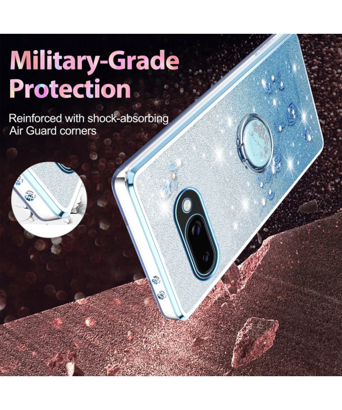 Coque Google Pixel 9a Glamour Glitz avec Anneau