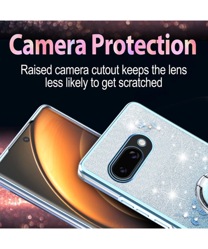 Coque Google Pixel 9a Glamour Glitz avec Anneau