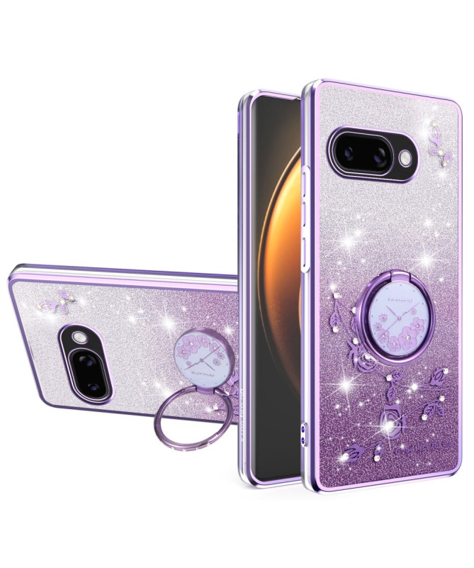 Coque Google Pixel 9a Glamour Glitz avec Anneau