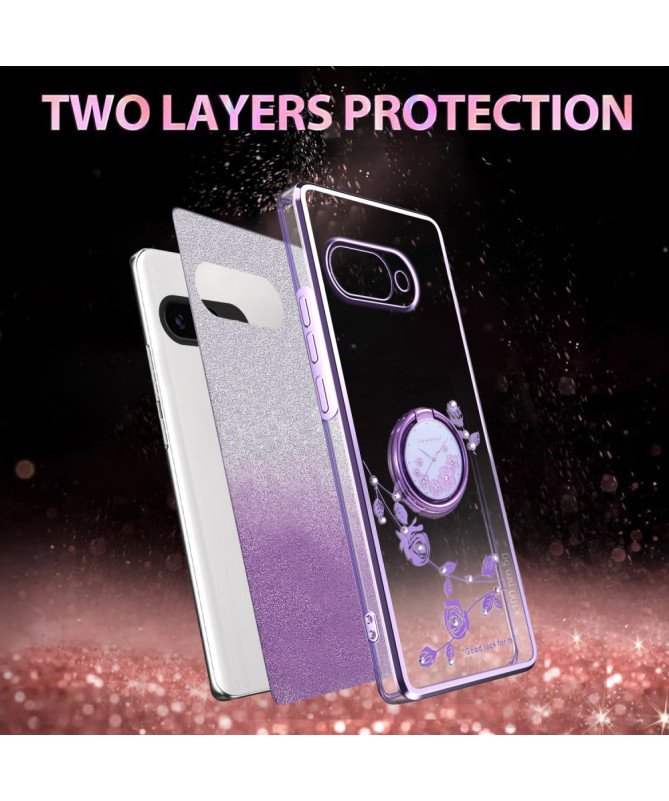 Coque Google Pixel 9a Glamour Glitz avec Anneau