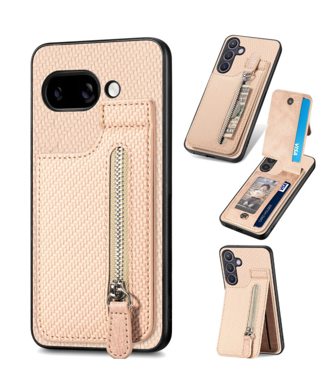 Coque Google Pixel 9a avec Porte-Carte Zippée et Support Intégré
