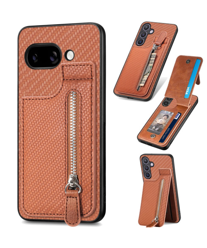 Coque Google Pixel 9a avec Porte-Carte Zippée et Support Intégré