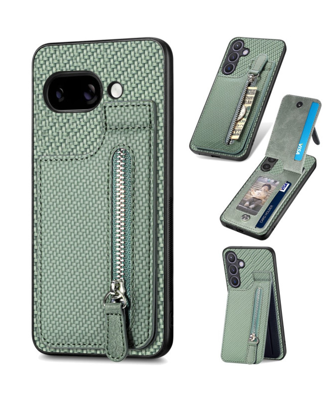 Coque Google Pixel 9a avec Porte-Carte Zippée et Support Intégré