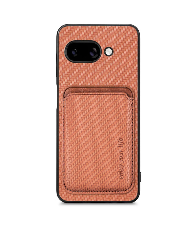 Coque Google Pixel 9a Fibre de Carbone Porte-cartes détachable