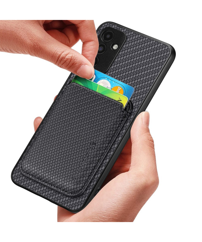 Coque Google Pixel 9a Fibre de Carbone Porte-cartes détachable