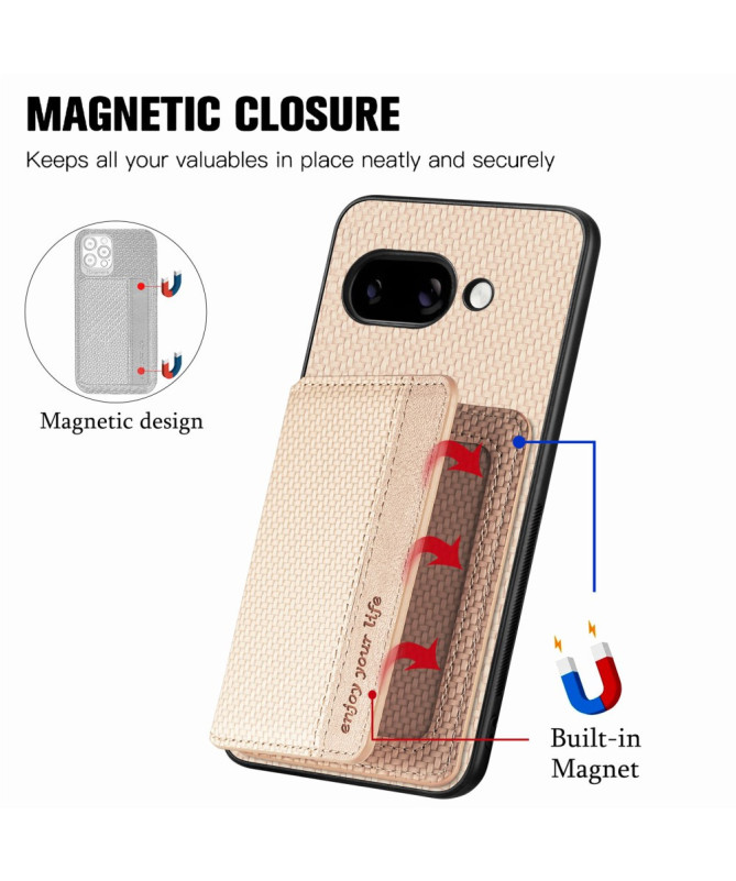 Coque Google Pixel 9a | Portefeuille RFID Carbone