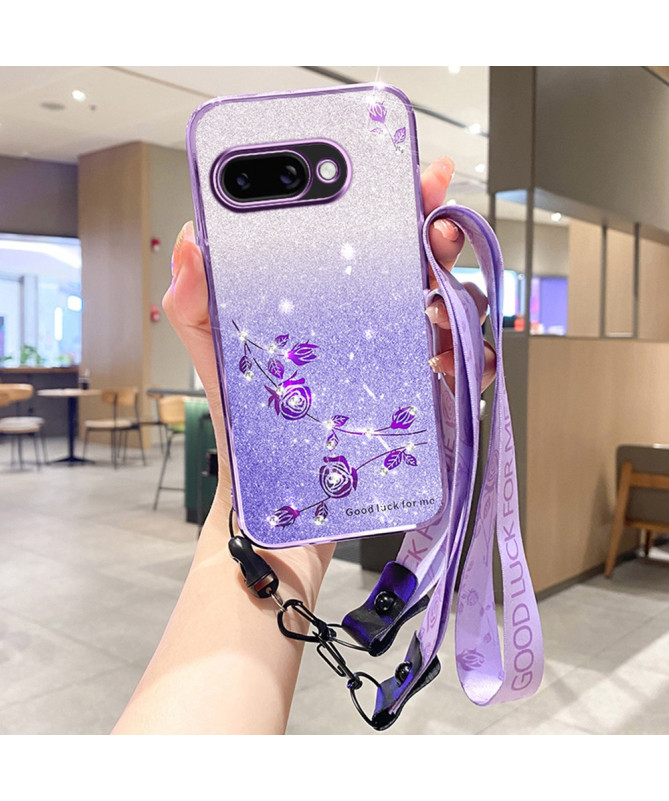 Coque Google Pixel 9a Glamour Glitz avec Sangle