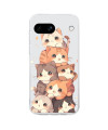 Coque Google Pixel 9a Petits Chats Empilés