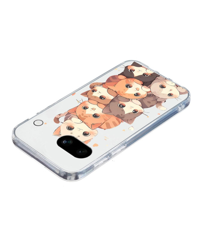 Coque Google Pixel 9a Petits Chats Empilés
