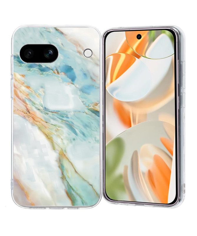 Coque Google Pixel 9a | Marbrée Bleu Vert