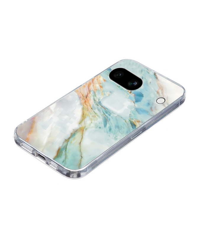 Coque Google Pixel 9a | Marbrée Bleu Vert