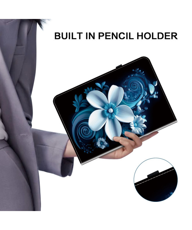 Housse iPad 10.9 (2022) / iPad (2025) Bleu Nuit Florale - photo 3
