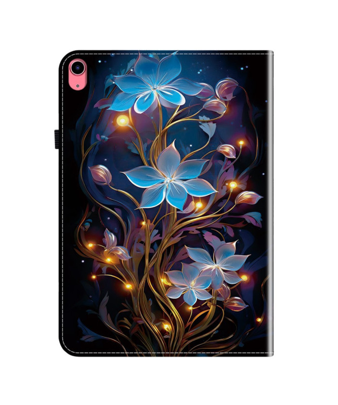 Housse iPad 10.9 (2022) / iPad (2025) Fleur Lanterne Bleue