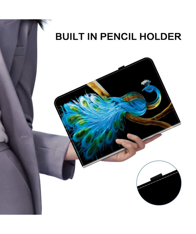 Housse iPad 10.9 (2022) / iPad (2025) Paon Bleu