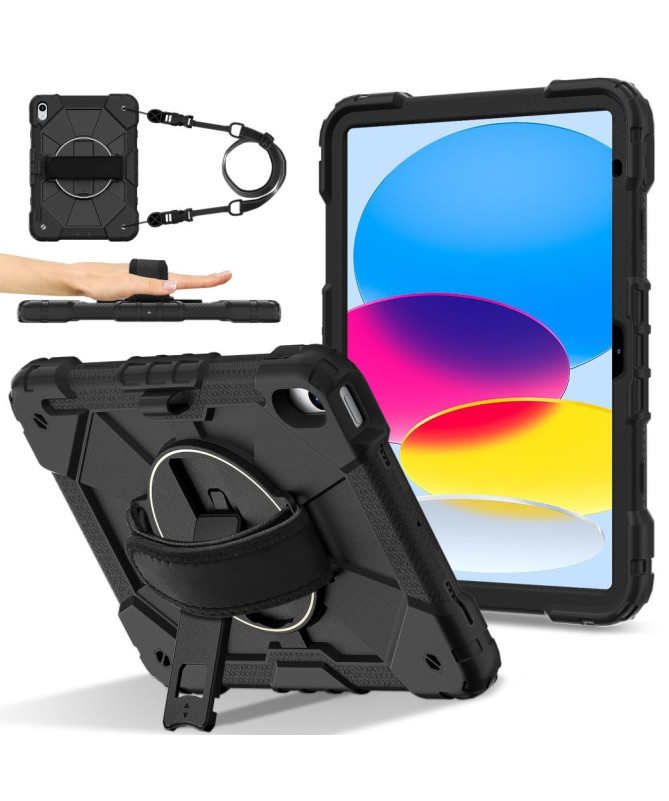 Coque iPad (2025) / 10.9 (2022) avec support, poignée rotative et band
