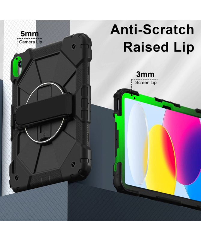 Coque iPad (2025) / 10.9 (2022) avec support, poignée rotative et band