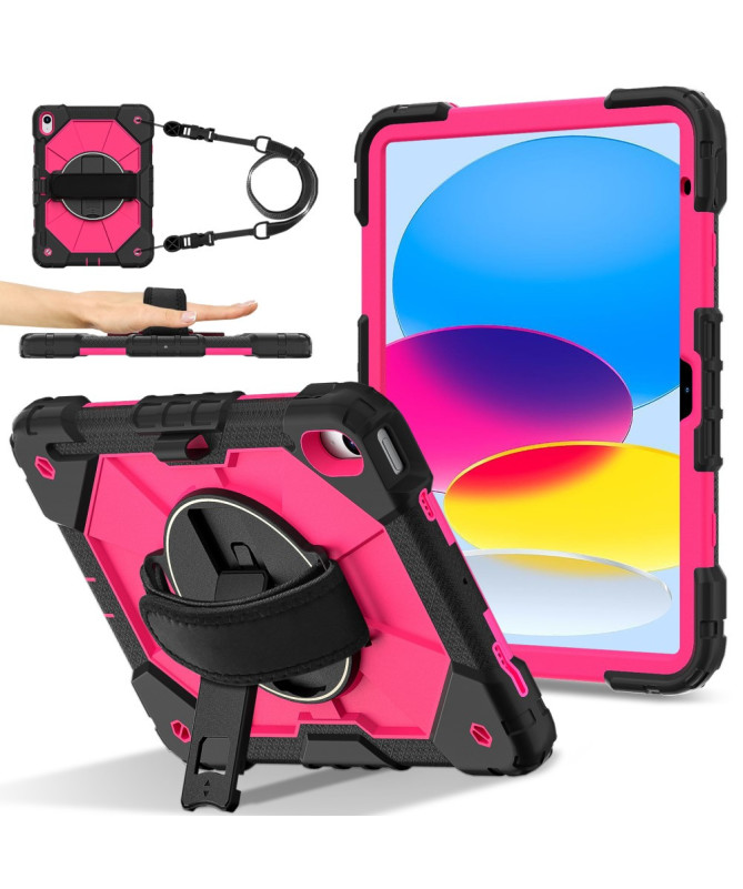 Coque iPad (2025) / 10.9 (2022) avec support, poignée rotative et band