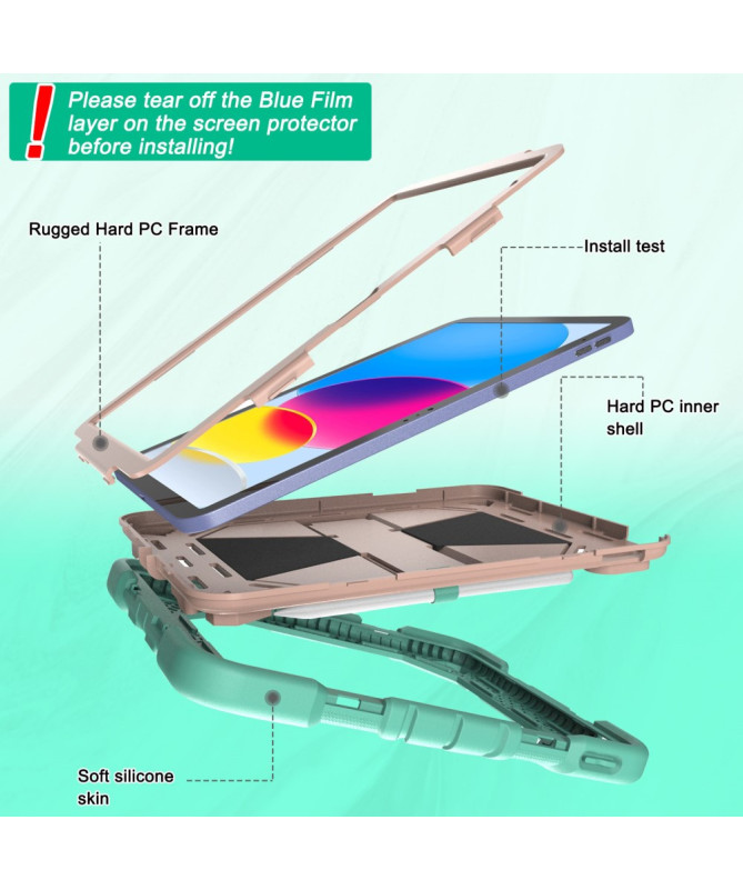 Coque iPad (2025) / 10.9 (2022) antichoc avec support intégré | Rokka