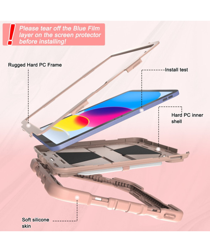 Coque iPad (2025) / 10.9 (2022) antichoc avec support intégré | Rokka