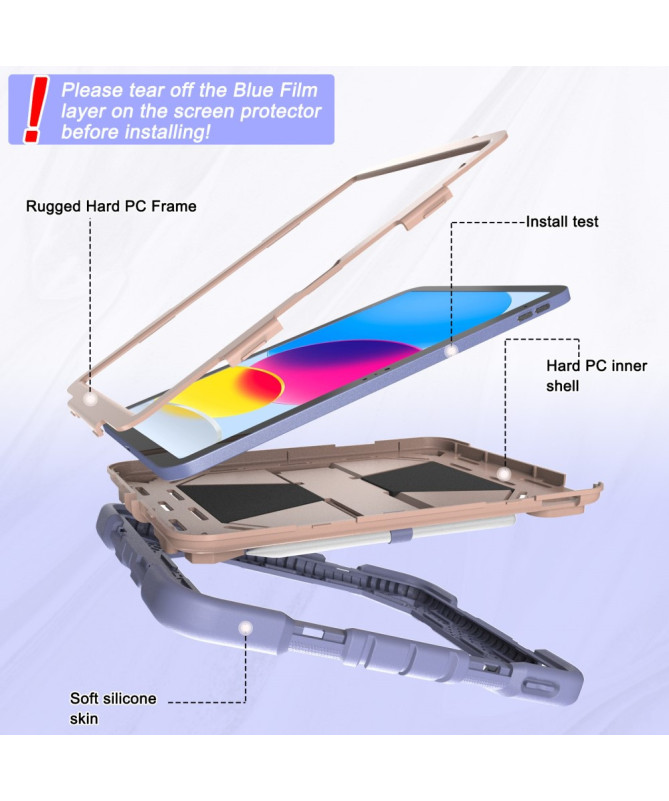 Coque iPad (2025) / 10.9 (2022) antichoc avec support intégré | Rokka