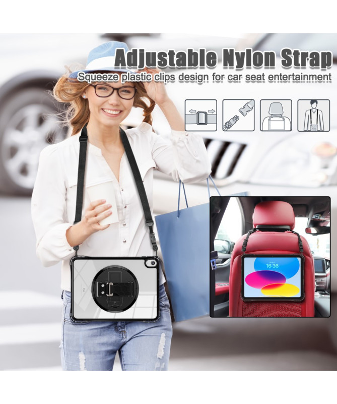 Coque iPad (2025) / 10.9 (2022) avec sangle main et bandoulière | Rigg