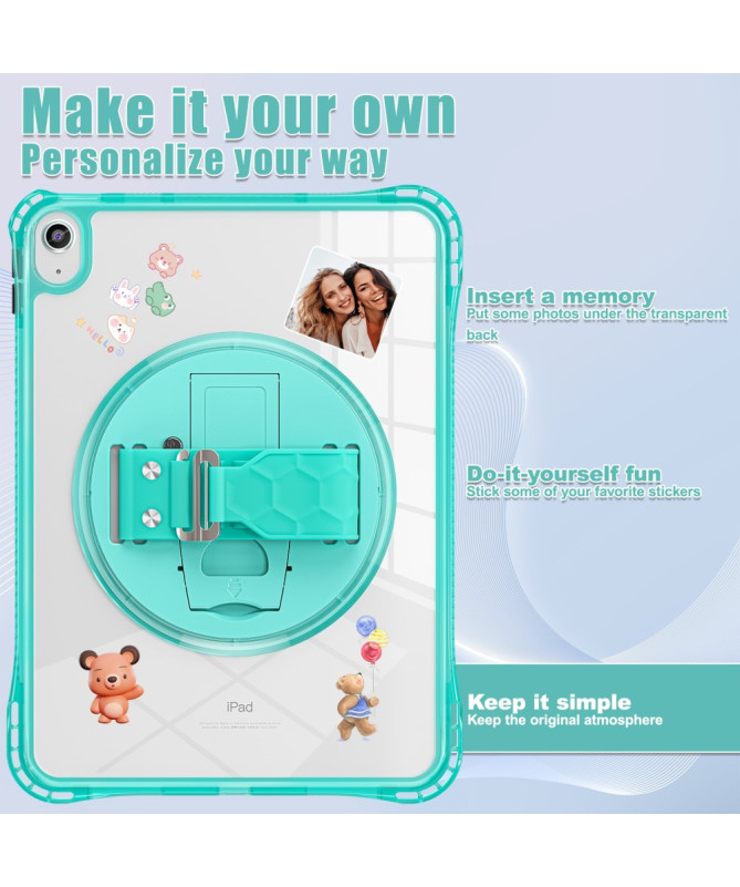 Coque iPad (2025) / 10.9 (2022) avec sangle main et bandoulière | Rigg