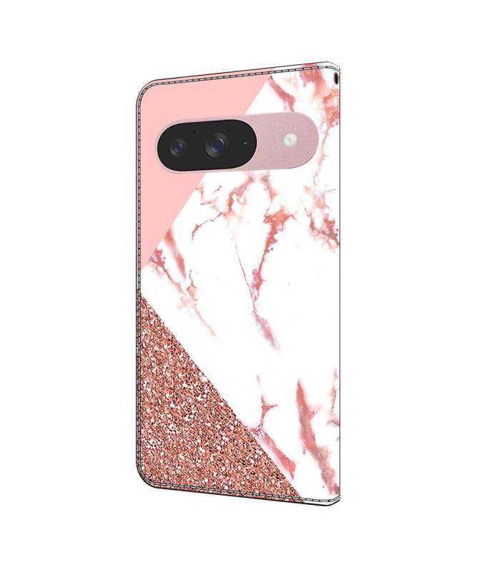 Housse Google Pixel 9 / 9 Pro | Marbre Rose Pailleté