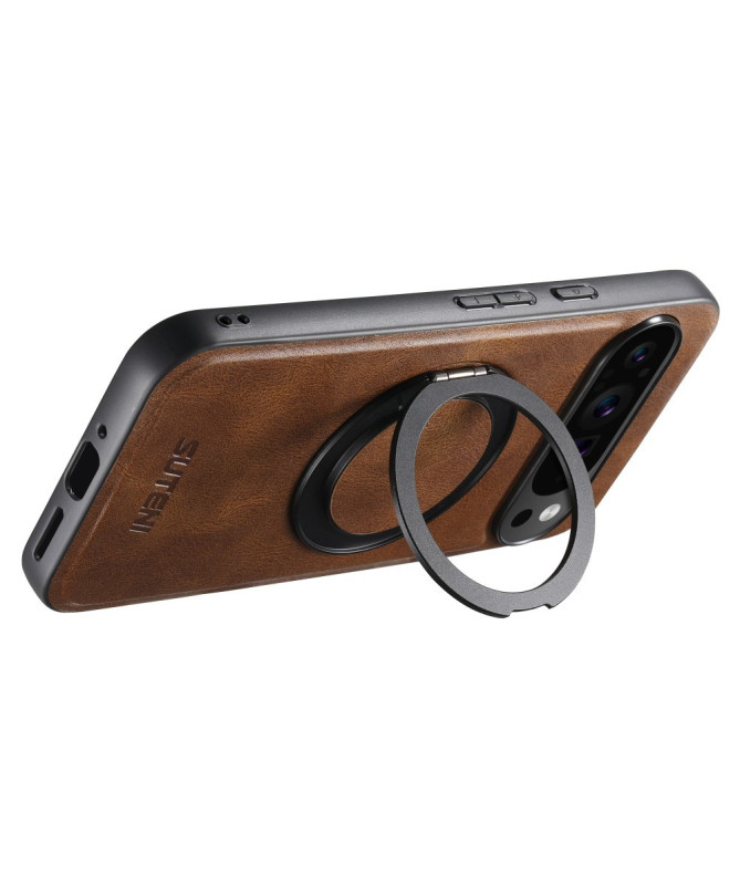 Coque Google Pixel 9 / 9 Pro | Ring Magnétique Effet Cuir Lisse