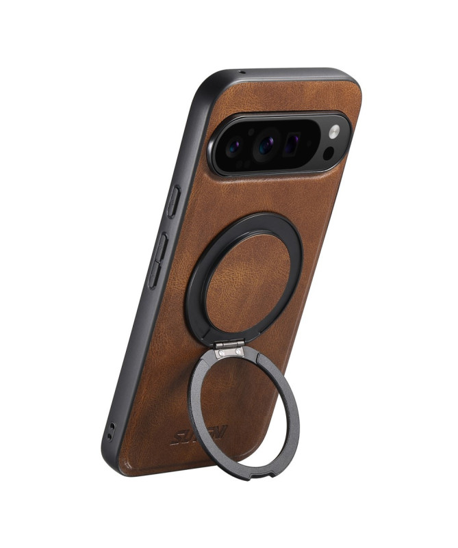 Coque Google Pixel 9 / 9 Pro | Ring Magnétique Effet Cuir Lisse