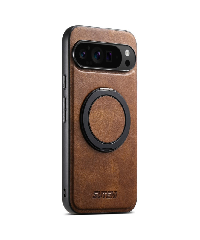 Coque Google Pixel 9 / 9 Pro | Ring Magnétique Effet Cuir Lisse