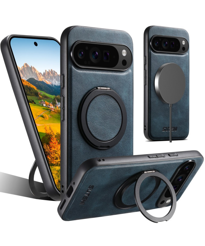 Coque Google Pixel 9 / 9 Pro | Ring Magnétique Effet Cuir Lisse