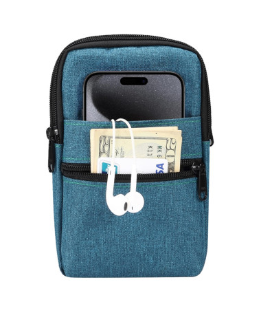 Sacoche Bandoulière Téléphone 7,2 Pouces Toile Déperlante Bleu Paon - photo 18